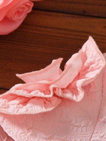 Young Girl Appliques Shoulder Keyhole Back Dress