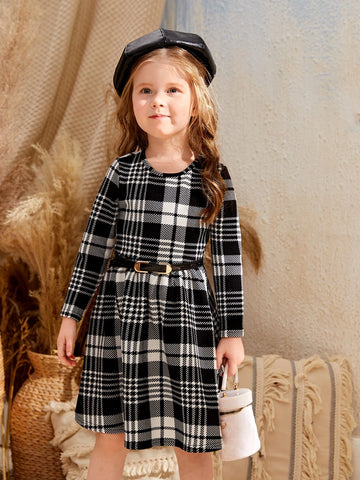 Young Girl Casual 1pc Cute Colorful Floral/Flower Pattern Knitted Dress,Autumn And Winter,Great For Casual & Daily Wear & School Daily