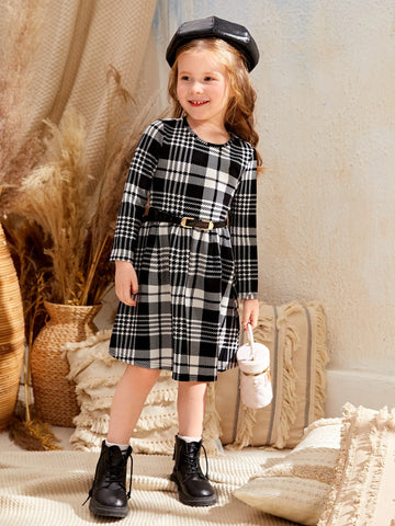 Young Girl Casual 1pc Cute Colorful Floral/Flower Pattern Knitted Dress,Autumn And Winter,Great For Casual & Daily Wear & School Daily