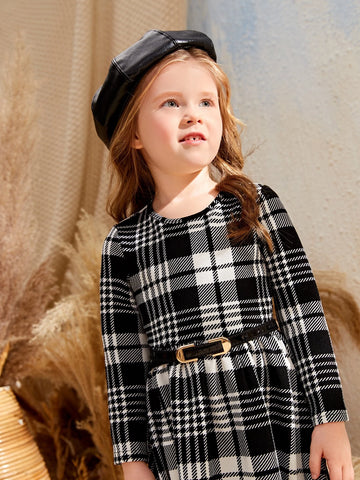 Young Girl Casual 1pc Cute Colorful Floral/Flower Pattern Knitted Dress,Autumn And Winter,Great For Casual & Daily Wear & School Daily