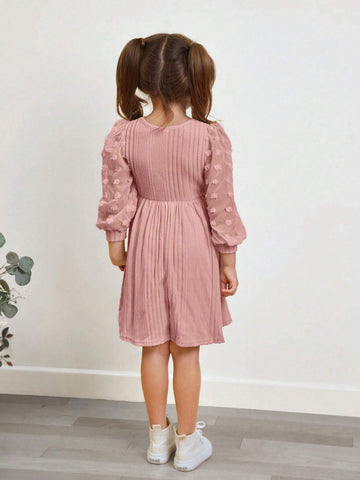 Young Girl Casual Fitted College Style Round Neck Patchwork T-Shirt Dress