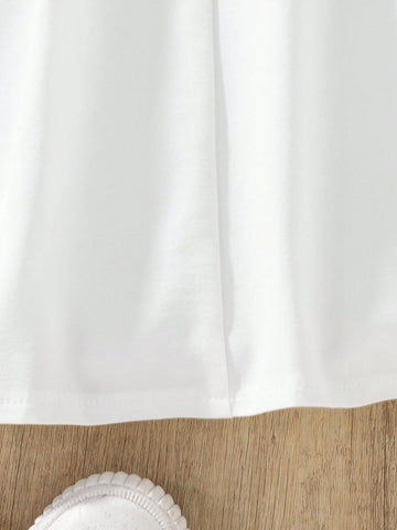 Young Girl Crew Neck Long Sleeve Ribbed Contrast Color Casual Dress, Autumn