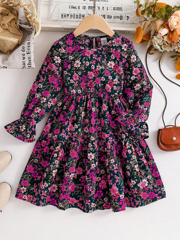 Young Girl Cute Pink 3D ButterFly Shaped Cap Sleeve Dress , Fashionable,For Halloween,For Christmas,Great For Casual & Daily Wear & School Daily & Home Wear & Holiday Wear In Autumn & Winter