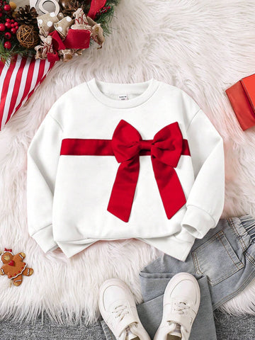 Young Girl Detachable Large Butterfly Decorated Red Round Neck Loose Casual Sweatshirt,Great For Casual & Daily Wear & School Daily In Autumn & Winter