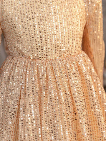 Young Girl Elegant Sequins 3D Bow Bodycon Dress