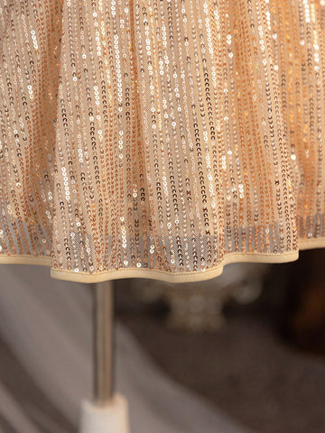 Young Girl Elegant Sequins 3D Bow Bodycon Dress