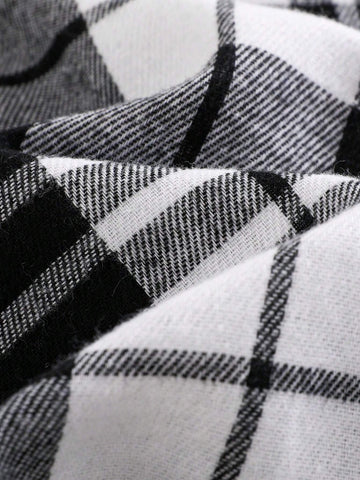 Young Girl Elegant Textured Plaid Sun-Pleated A-Line Skirt, Stylish College Style