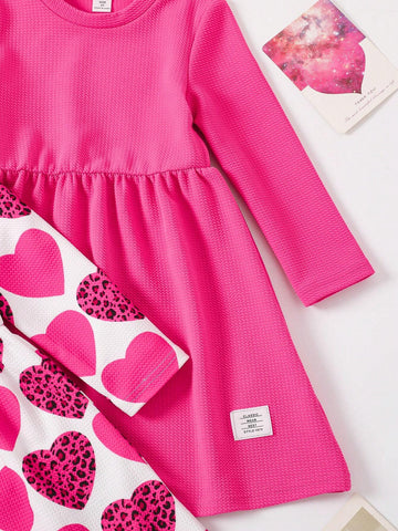 Young Girl Elegant Velvet Floral Print Long Sleeve Dress, Autumn/Winter