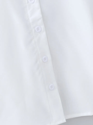 Young Girl Eyelet Embroidery Trim Blouse