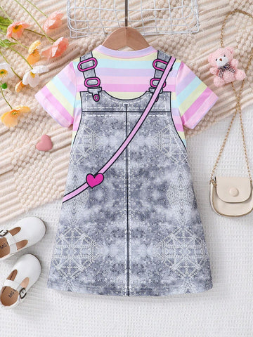 Young Girl Fashionable Glittery Decorated Dress