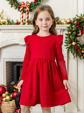 Young Girl Fitted Knit Casual Dress