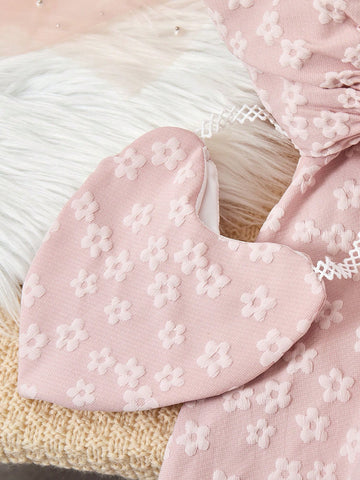 Young Girl Floral Jacquard Pattern Peter Pan Collar Long Sleeve Princess Casual Sweet Dress