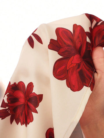 Young Girl Floral Print Sleeveless Dress, Adorable Vacation Style