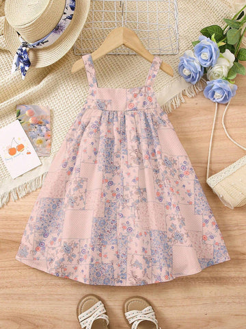 Young Girl Floral Printed Cute Romper