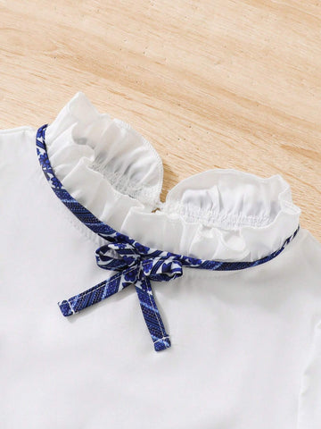 Young Girl Flying Sleeve Empire Waist Dress With Pleats, Belted, Palace Style Detailing