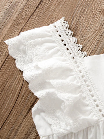 Young Girl Guipure Lace Insert Dress