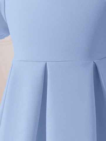 Young Girl Heart Hollow Back Big Bow Dress