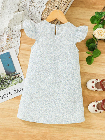 Young Girl Jacquard Bowknot Dress