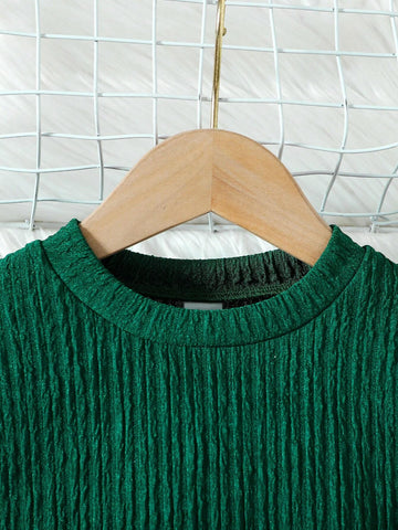 Young Girl Knit Long Sleeve Patchwork Star Mesh Puffy Princess Dress
