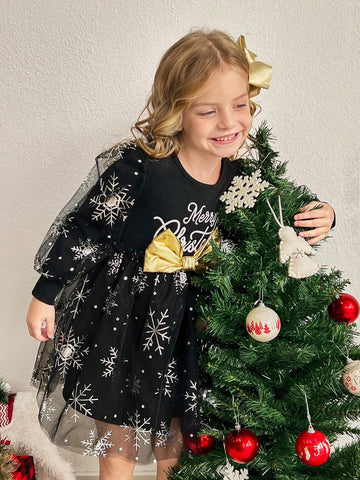 Young Girl Knit Solid Color Mixed Woven & Mesh Stitching Cute Dress