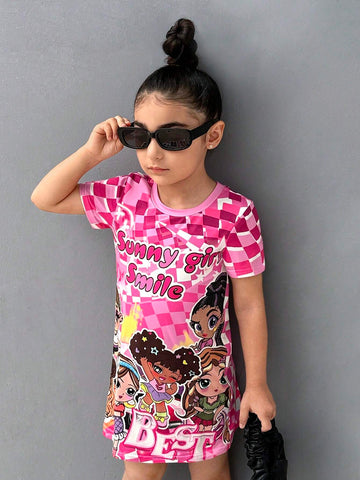 Young Girl Knitted Patterned Round Neck Fitted Casual Dress