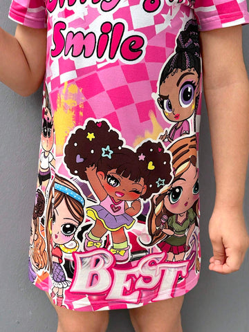 Young Girl Knitted Patterned Round Neck Fitted Casual Dress