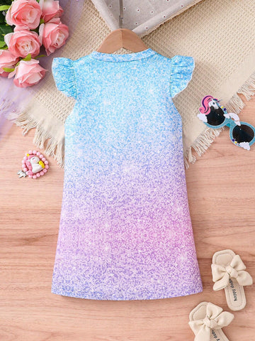 Young Girl Lovely Unicorn Pattern Dress