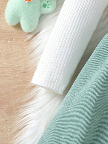 Young Girl New Embroidered Cartoon Decor 2 In 1 Dress