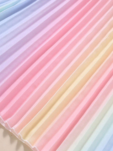 Young Girl Ombre Pleated Hem Dress