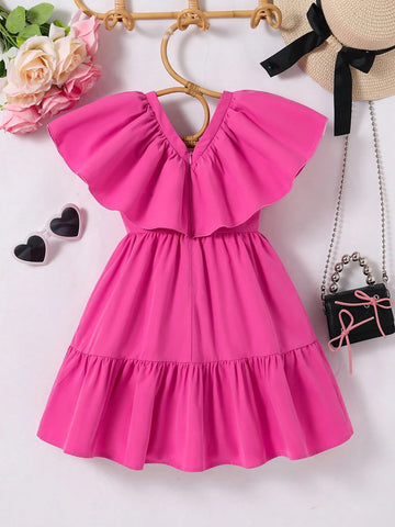 Young Girl Printed Knit Fitted Casual Dress