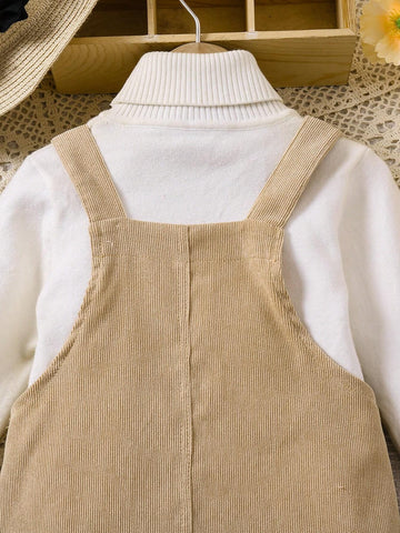 Young Girl' Simple Versatile Suspender Pinafore Dress, Fall & Winter