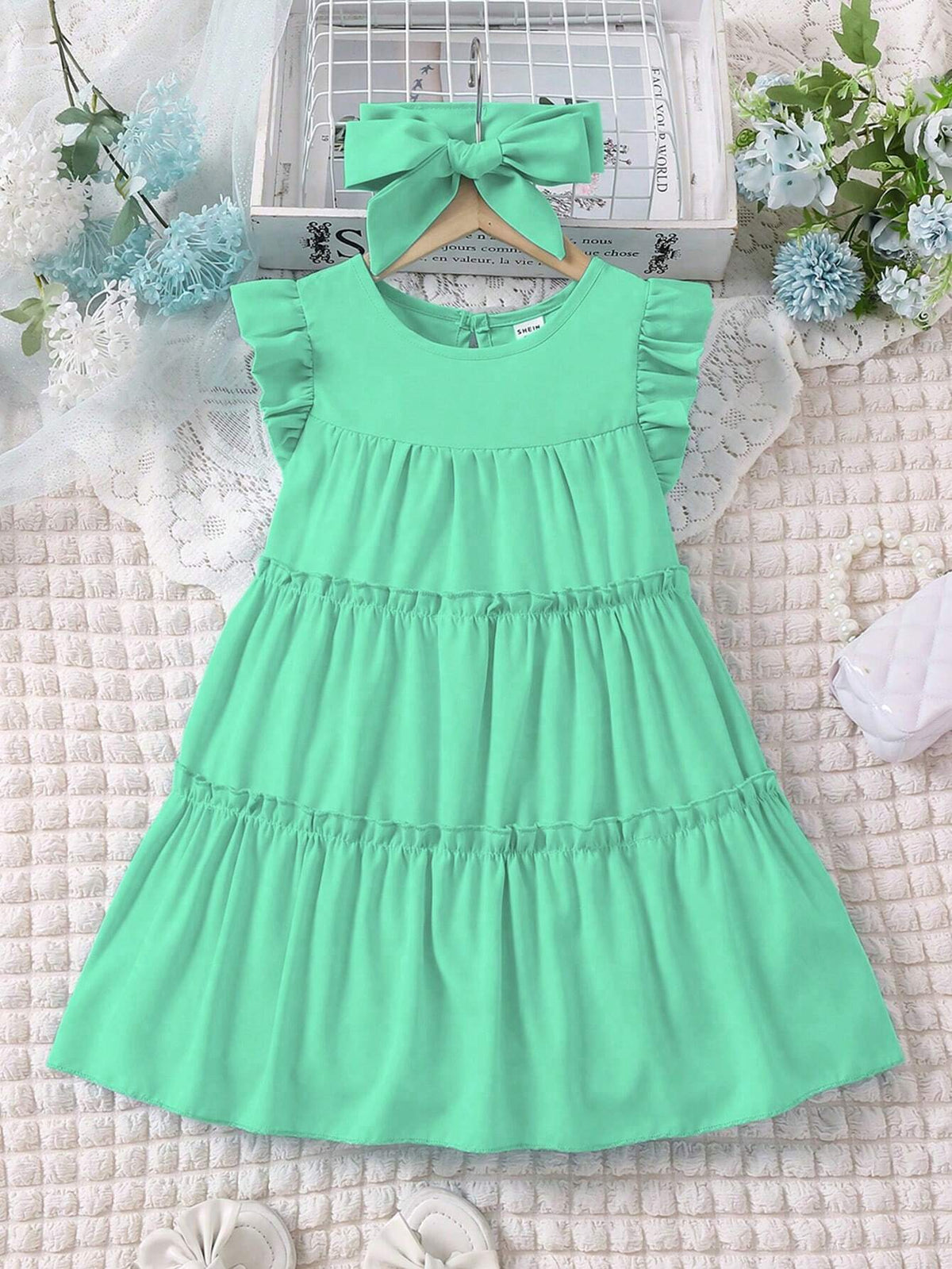 Young Girl Sleeveless Solid Color Cute Minimalist Casual Dress