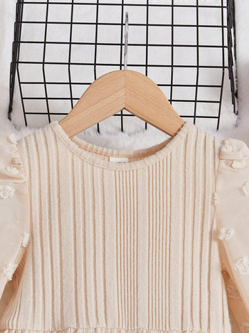 Young Girl Slim-Fit College Style Round Neck Color Block Dress