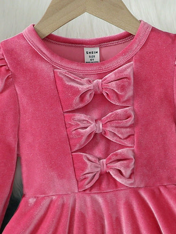 Young Girl Soft Velvet Casual Cute Dress