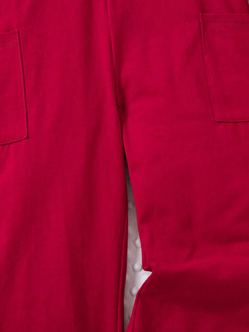 Young Girl' Solid Color Spaghetti Strap Pocketed Casual Jumpsuit