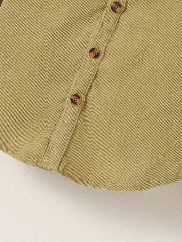 Young Girl Spring & Autumn Solid Color Peter Pan Collar Long Sleeve Loose Blouse