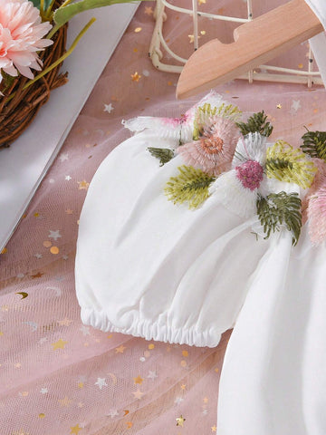 Young Girl Summer Casual Tassel Detail Ruffle Trim Blouse