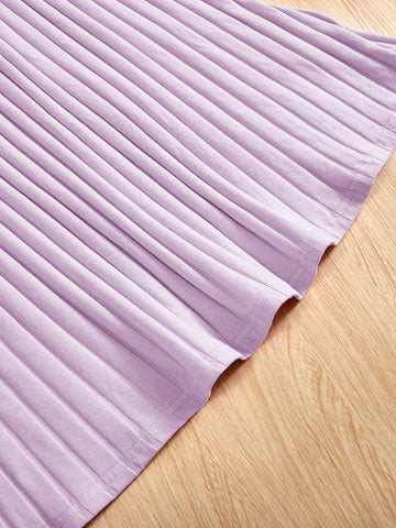 Young Girl' Casual Crew Neck Short Sleeve Multi-Piece Set Dress