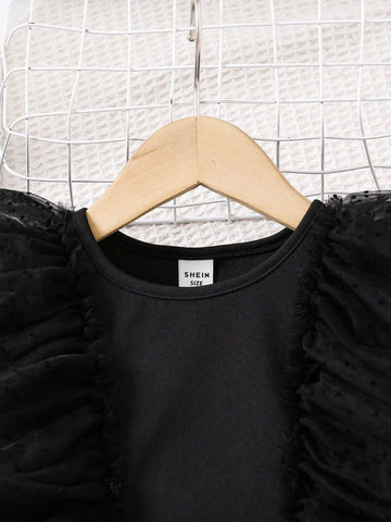 Young Girl's Adorable Multi-Layer Cake Mesh Dress, Sweet & Cool