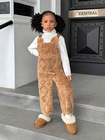 Young Girl's And Young Girl's Plush Reversible Fleece Jumpsuit For Girls, Suitable For Casual Everyday Wear