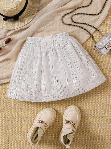 Young Girls Casual Khaki A-Line Long Skirt, Suitable For Spring, Summer And Autumn, Can Be Worn With Knitted Tops, T-Shirts, Or Shirts