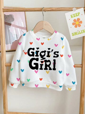 Young Girls Casual Loose Fit Crew Neck Comfortable Everyday Knit Long Sleeve Hoodie, Suitable For Autumn/Winter