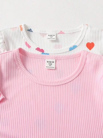 Young Girls Casual Ruffle Trim Long Sleeve Dress, Spring Autumn