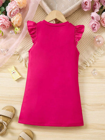 Young Girls Character Cat Print Dress