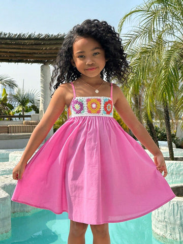 Young Girls' Daily Casual Woven Cami Dress