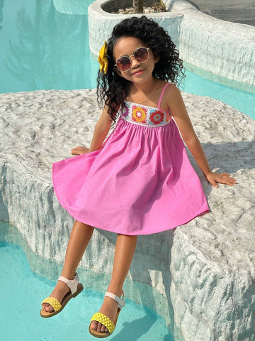 Young Girls' Daily Casual Woven Cami Dress