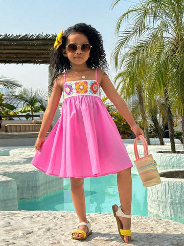 Young Girls' Daily Casual Woven Cami Dress