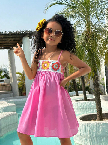 Young Girls' Daily Casual Woven Cami Dress