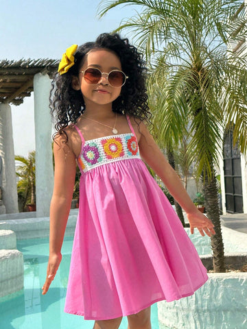 Young Girls' Daily Casual Woven Cami Dress