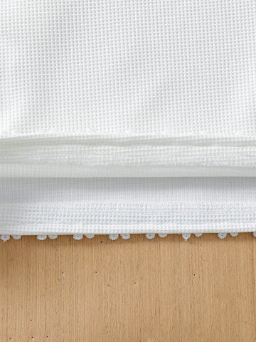 Young Girls' Elegant Floral 3D Decor White Knit Sleeveless Dress